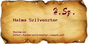 Halma Szilveszter névjegykártya